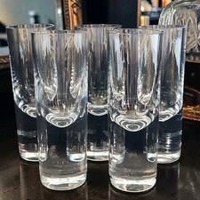 Vintage HOYA Clear Crystal Shot Glasses Set Of 5 Heavy Bottom 4.5