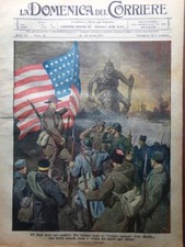 La Domenica del Corriere April 15, 1917 WW1 USA in Conflict Macedonia picture
