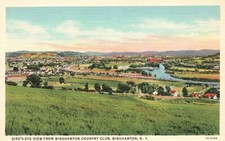 Birds Eye View From Binghamton Country Club Binghamton New York Vintage Postcard picture