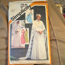 Simplicity 9846 Vintage Original Women’s/Misses Bridal Dress Sewing Pattern 16 picture