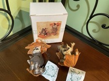 Charming Tails Racoon Ornaments  Adorable HTF Retired 1997. picture