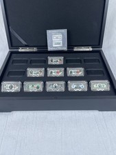 Bradford Exchange 99.9% Silver Plated U.S. $2 Bill Ingot 9 Total With Case/ COA picture