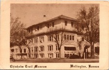 1965 RPPC Real Photo Postcard Wellington, Kansas Chidjolm Trail Musuem picture