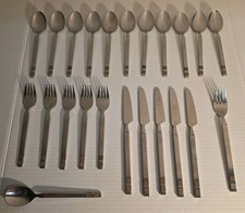 Stanley Roberts CROSSPOINT Flatware Stainless/Inlaid MCM Japan Lot Of 23 picture