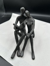 Danya B Brown Cast Iron Abstract Couple Reading Book Together Sculpture picture