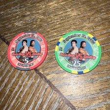 MGM Grand De La Hoya Mosley boxing Las Vegas Nevada -casino chip-Lot Of 2-$25&5 picture