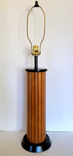 Vintage MCM Gruvwood Style Slatted Wood Table Lamp 34