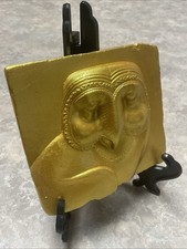 Vintage Met Museum Egyptian Owl Relief Plaque 4x4 Hieroglyph Wall Decor picture