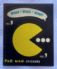 1980 FLEER #1 PAC-MAN WAKA WAKA *ROOKIE/1ST CARD* STICKER SERIES 1 NO EYES picture