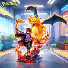 17cm Pokemon Charizard Gary Oak Anime Figure PVC Collectible Model Toy Gift New picture