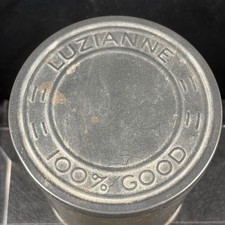 Luzianne Coffee Tin Metal Embossed 100% Good Vintage Mid-Century Advertising picture