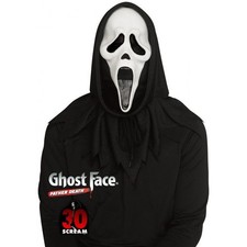 Scream Ghost Face 30th Anniversary Mask/ Shroud Adult Glow in the Dark picture