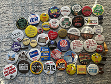 Vintage Advertising Pin Button Lot Coca Cola Pepsi McDonalds Budweiser Sega picture
