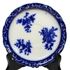 Antique c. 1928 Stanley Pottery 'Touraine' Flow Blue Saucer for Teacup picture