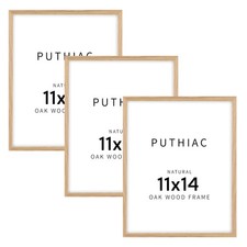 puthiac 11x14 Oak Wood Picture Frame - Minimalist 11x14 Frame Wood for Wall A... picture