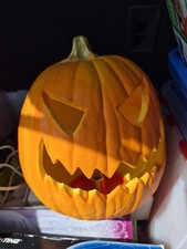 Vintage 1995 Trendmasters Light Up Jack O Lantern Pumpkin Halloween Foam Working picture