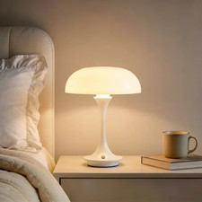 Vintage Orange Mushroom Lamp Mid Century Modern Retro Minimalist Table Lamp picture