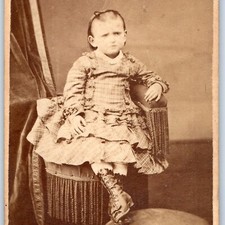 c1870s Reading PA Cute Little Girl CDV Photo Card Leaman & Lee Photographer PA picture
