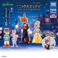 Disney Zootopia Nick & Judy Costume Figure Complete Set of 4 Capsule Toy NEW picture