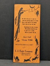 amazing antique Halloween themed advertising ink blotter, Witch, Headstone, more picture