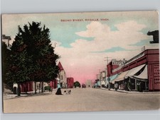 c1909 Second Street View Ritzville Washington WA Hand Color Adams Co Postcard picture