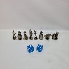 Disney Miniature Figures Pewter Silver Classic Characters Monopoly Pieces Set 8 picture