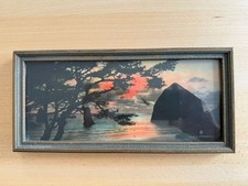 Antique Frank Woodfield Hand-tinted Photograph Cannon Beach picture
