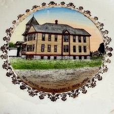 CASTLE ROCK Hight School WA WASHINGTON Antique Souvenir RARE China Dish Plate picture