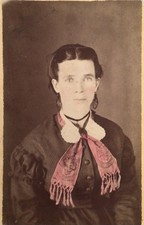 1860’s Civil War Era Antique CDV PHOTO Young Lady Seated Tinted Pink picture