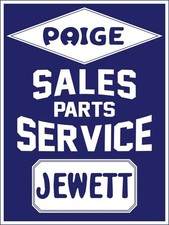 Paige Jewett Automobiles Sales, Parts & Service New Metal Sign: 12x16
