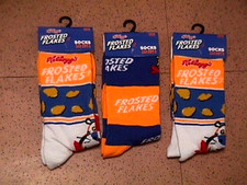 Kellogg's FROSTED FLAKES Cereal TONY THE TIGER socks lot 3 pair NEW iconic logo picture