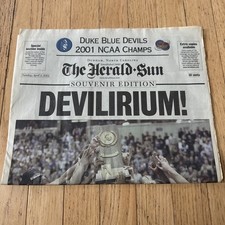 The Herald Sun April 3 2001 Newspaper Duke Blue Devils Win NCAA Championship NC picture