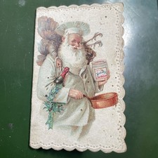 LIEBIG CALENDAR 1900 Victorian English 8cm x 5cm Father Christmas Chef  picture