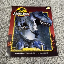 Vintage 1994 Jurassic Park 16 Month Wall Calendar Dinosaur Movie Graphics USA picture