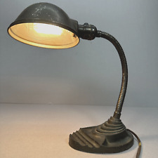 Vintage Old Eagle Cast-Iron Base Gooseneck Desk Lamp Distressed Patina picture