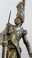 ANTIQUE FRENCH BRONZE SCULPTURE NAPOLEON'S SOLDIER GRENADIER LUCA MADRASSI LAMP picture