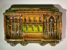 VTG 1970's Souvenir Porcelain Ashtray Powell & Mason Streetcar San Francisco CA picture