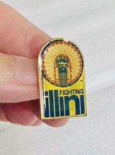 Vintage University of Illinois Fighting Illini Hat Lapel Pin picture