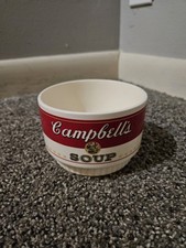 Vintage Campbell’s Soup Bowl Red White Advertising USA Made 4” Ceramic picture