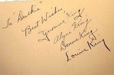 King Sisters All 4 Signed Vintage Autograph Index Card Alyce Donna Yvonne Louise picture