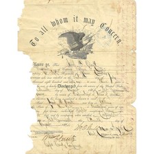 Civil War Discharge 5th Kansas Cavalry Sgt Jacob Orcutt Hero of Pine Bluff 1864 picture
