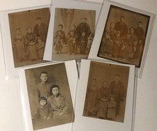 Antique Japanese Family Portraits-  Photo Lot of 5 - Vintage picture