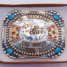 Raise for Rowyn 2D Champion Barrel Racing Belt Buckle 2019 Benefit Trophy WA picture