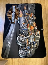 VTG 1999 Harley Davidson Youth Fleece Blanket 43x58 Jay Franco Motorcycle Racer picture