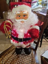 Vintage Kirkland’s Holiday Lites 18 in fiber optic animated musical Santa Claus picture