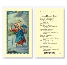 St Christopher The Motorist's Prayer Patron Saint of Travel Laminated Holy Card picture