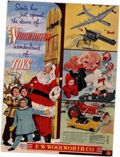Woolworth's Toys Christmas Ad 1950s Vintage Full Page Magazine Print AD075 picture