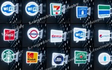 2 Packs LED Light Up Fridge Magnet Sign Logo Miniature Refrigerator Home Decor picture