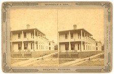 FLORIDA STEREOVIEW - Orlando - Magnolia House - Mangold & Son 1880s RARE picture