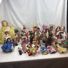 Vintage Very Large Collection of Souvenir Dolls Various Countries - 30+ Dolls picture